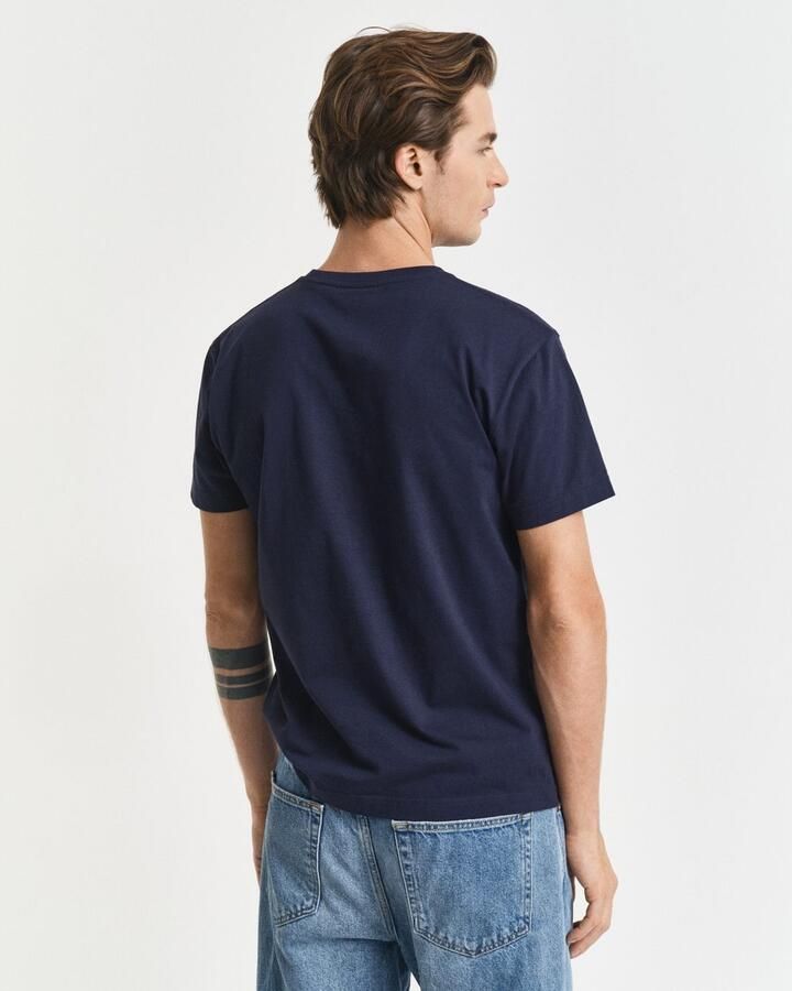 Gant T-shirt SLIM SHIELD SS T-SHIRT met logoborduursel op borsthoogte - Foto 2