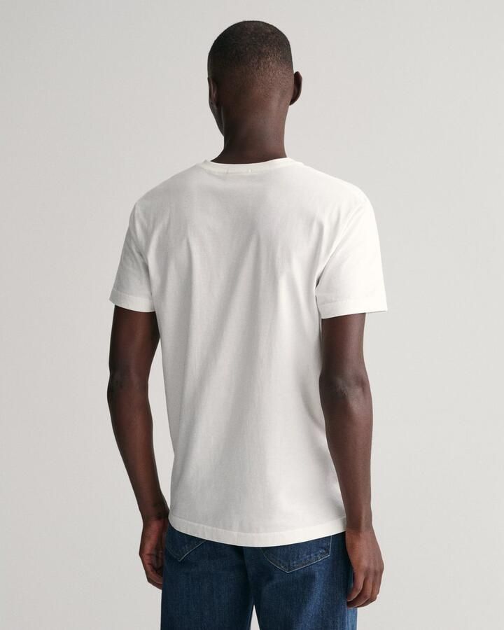 Gant T-shirt SLIM SHIELD V-NECK T-SHIRT met een klein geborduurd logo op de borst - Foto 3