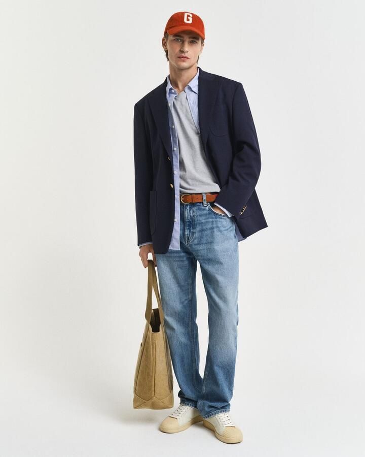 Gant T-shirt SLIM SHIELD V-NECK T-SHIRT met een klein geborduurd logo op de borst - Foto 12