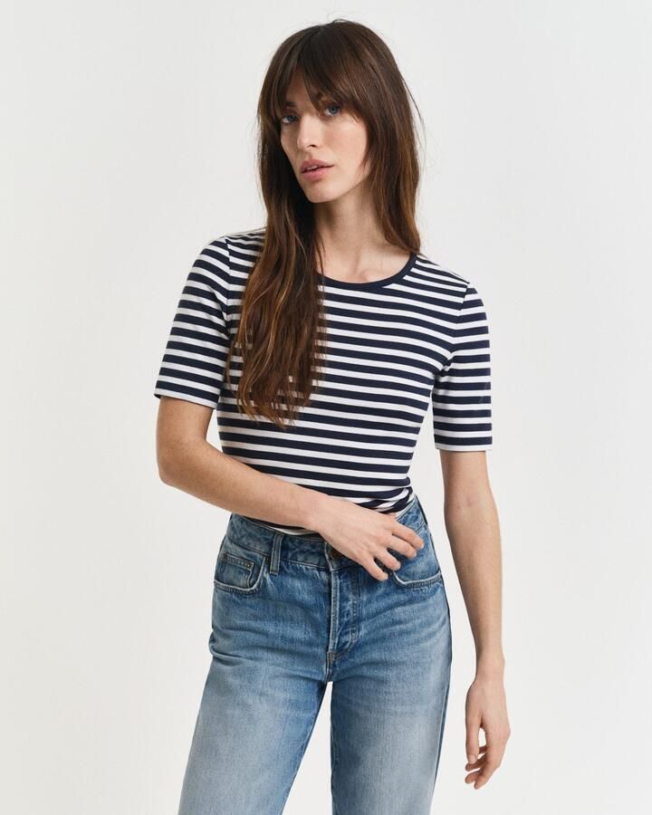 Gant T-shirt SLIM STRIPED 1X1 RIBBED KA T-SHIRT - Foto 6