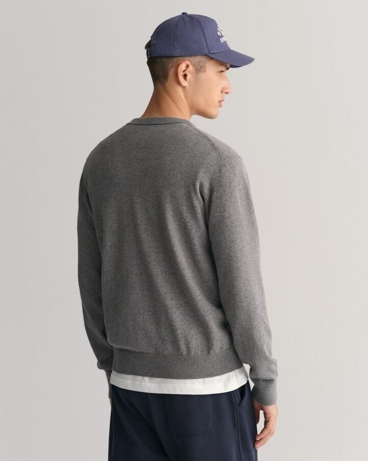 Gant Trui met ronde hals CLASSIC COTTON C-NECK Premium gebreide trui van zacht 100% katoen overgangstrui - Foto 4
