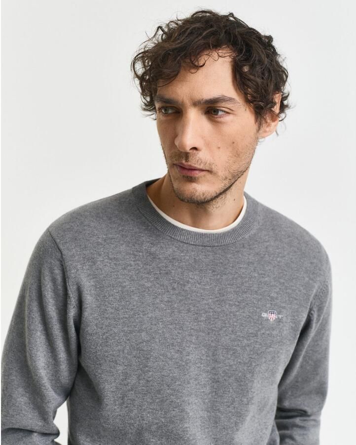 Gant Trui met ronde hals CLASSIC COTTON C-NECK Premium gebreide trui van zacht 100% katoen overgangstrui