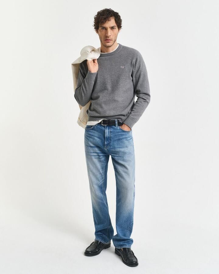 Gant Trui met ronde hals CLASSIC COTTON C-NECK Premium gebreide trui van zacht 100% katoen overgangstrui - Foto 5