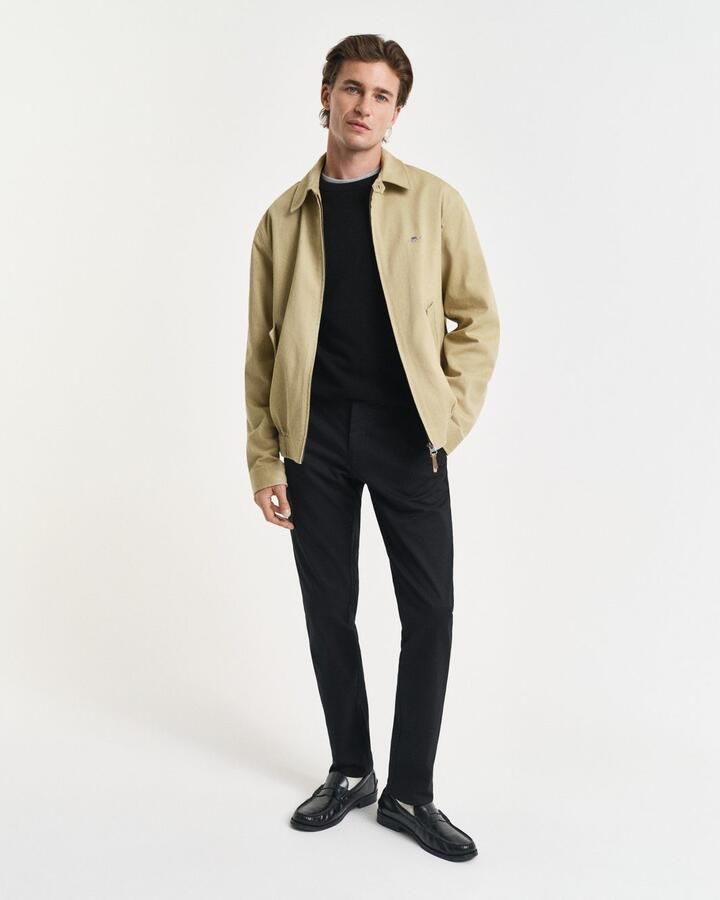 Gant Trui met ronde hals COTTON PIQUE C-NECK met logoborduursel op borsthoogte - Foto 4