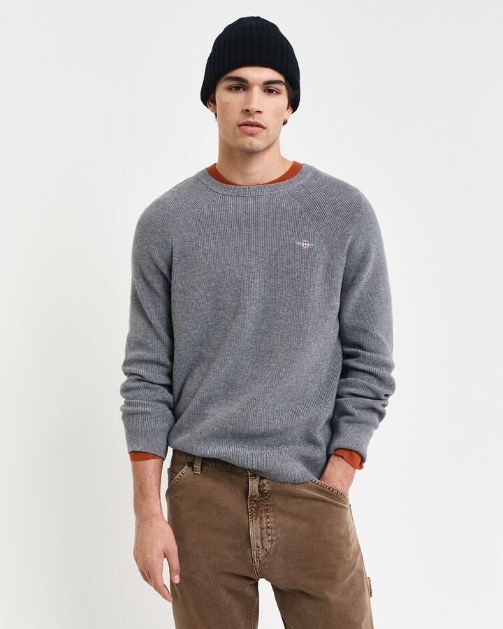 Gant Trui met ronde hals COTTON WOOL RIB C-NECK - Foto 5