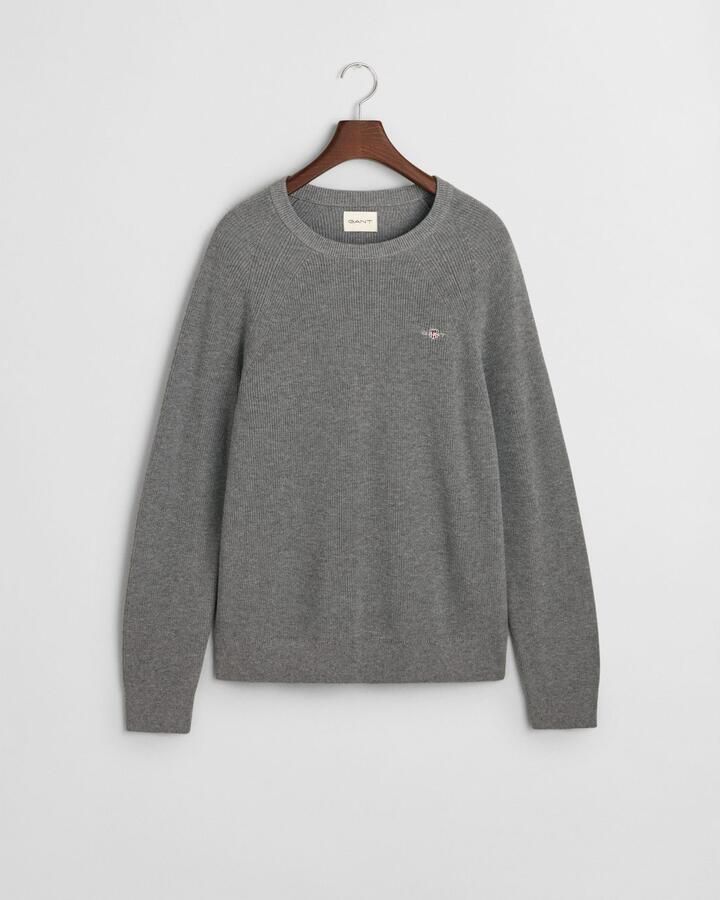 Gant Trui met ronde hals COTTON WOOL RIB C-NECK - Foto 4