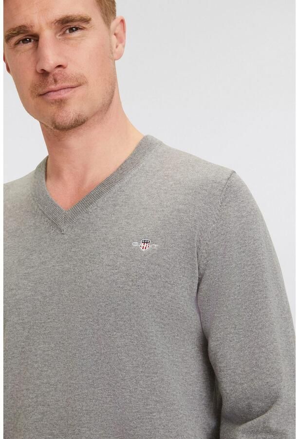 Gant Trui met V-hals CLASSIC COTTON V-NECK Premium gebreide jersey van zacht 100% katoen overgangstrui - Foto 17