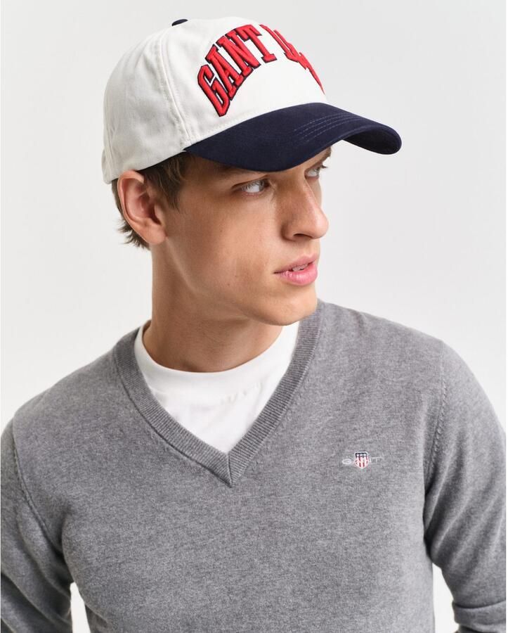 Gant Trui met V-hals CLASSIC COTTON V-NECK Premium gebreide jersey van zacht 100% katoen overgangstrui - Foto 4