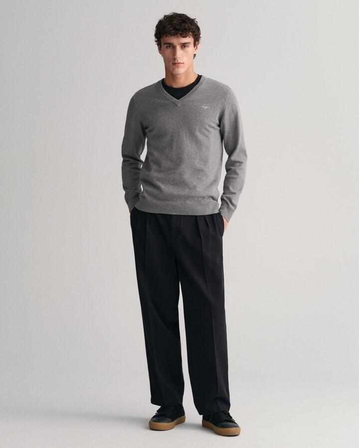 Gant Trui met V-hals CLASSIC COTTON V-NECK Premium gebreide jersey van zacht 100% katoen overgangstrui - Foto 9