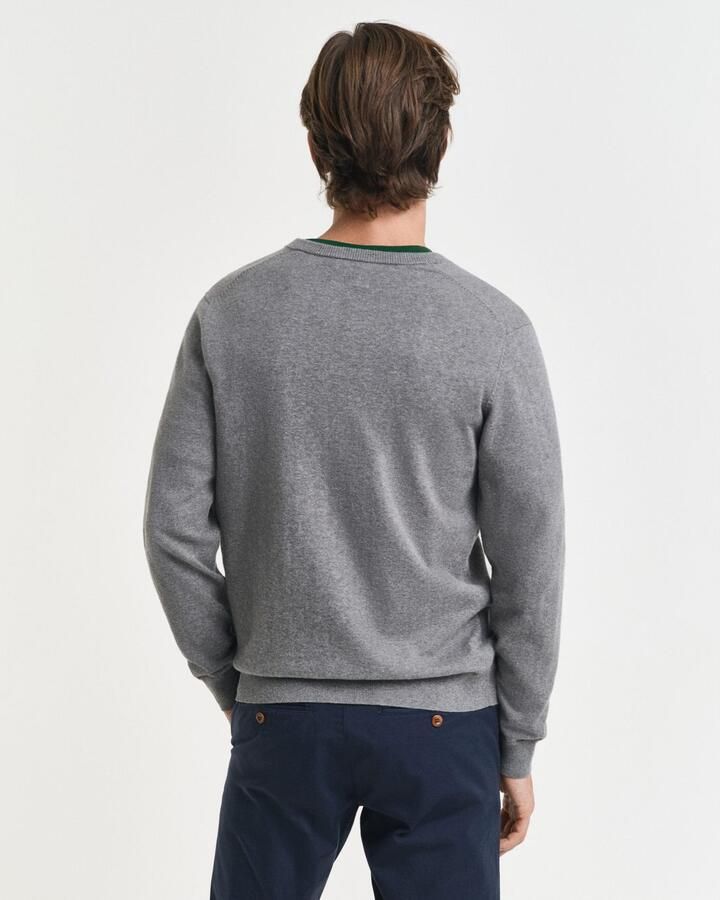 Gant Trui met V-hals CLASSIC COTTON V-NECK Premium gebreide jersey van zacht 100% katoen overgangstrui - Foto 15