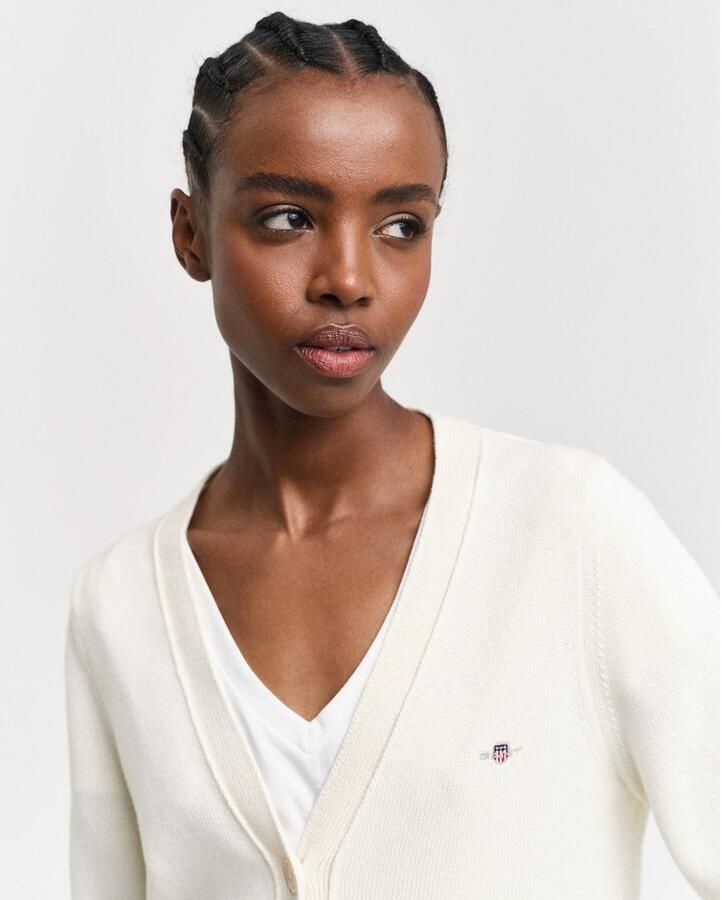 Gant Gebreid vest met labelstitching