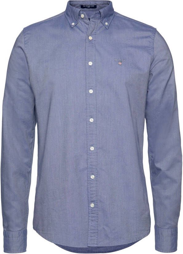 Gant Overhemd met lange mouwen Oxford Slim met logoborduursel op borsthoogte