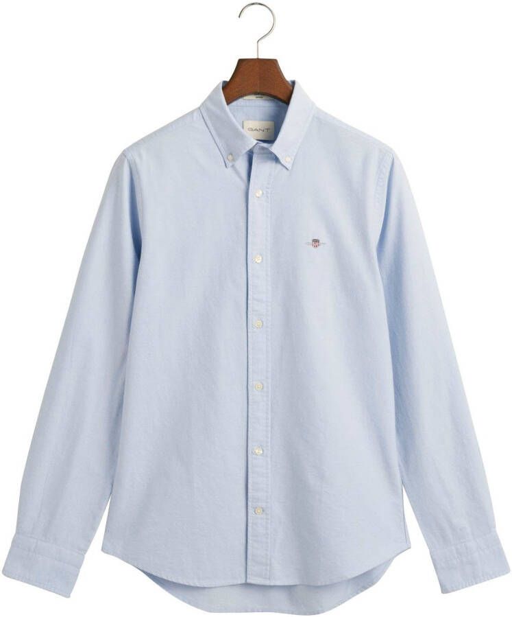 Gant Overhemd met lange mouwen Slim fit Oxford overhemd gestructureerd duurzaam dikker