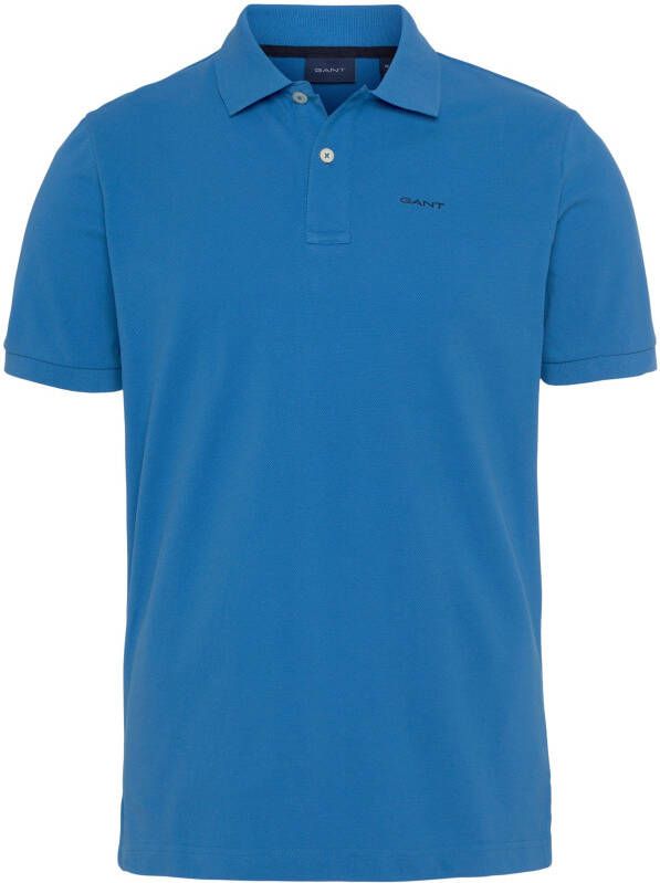 Gant Regular Fit Short Sleeve Polo Blue Heren