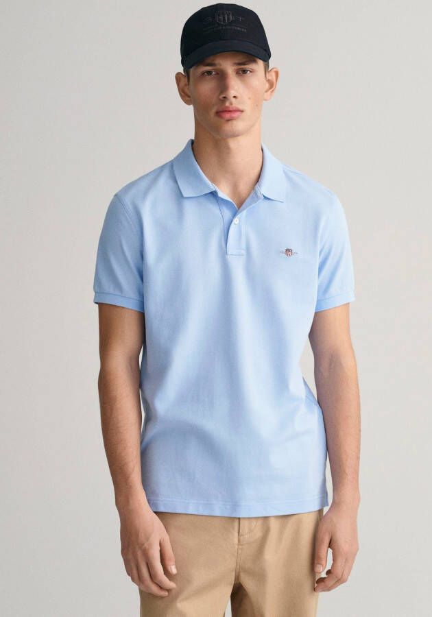 Gant Poloshirt SLIM ORIGINAL PIQUE SS RUGGER met logoborduursel op borsthoogte