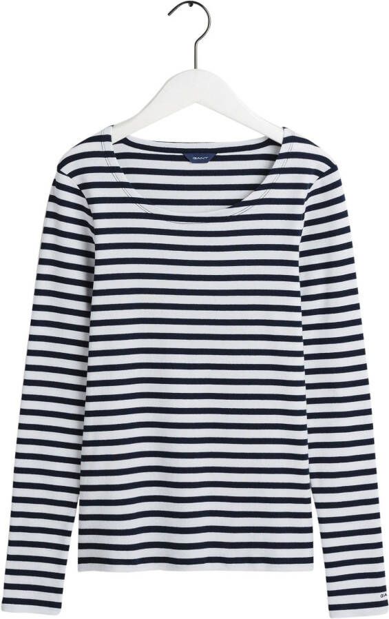 Gant Shirt met lange mouwen Langärmliges Rib T-Shirt met strepen