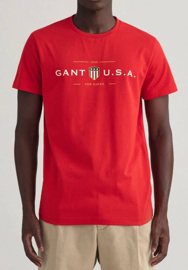 Gant Shirt met print D1. BANNER SHIELD SS T-SHIRT