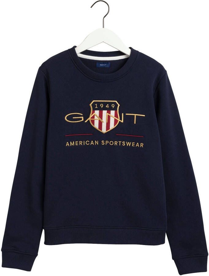 Gant Sweatshirt Archive Shield Rundhalspullover met shield- en goudkleurig logoborduursel