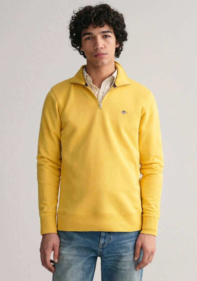 Gant Sweatshirt REG SHIELD HALF ZIP SWEAT met logoborduursel op borsthoogte