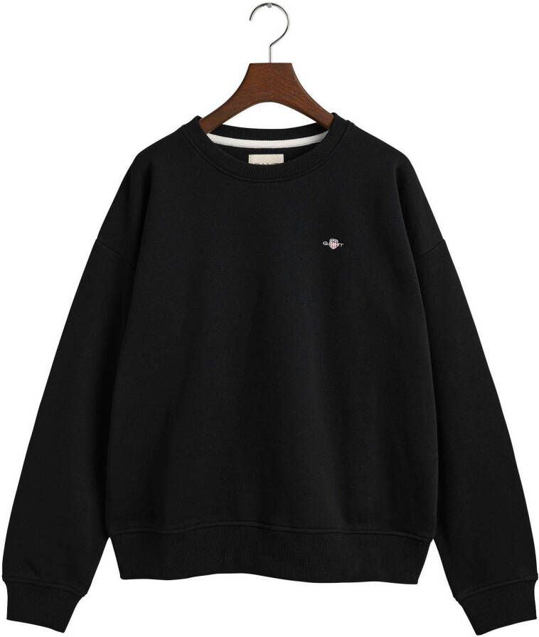 Gant Sweatshirt REL SHIELD C-NECK SWEAT met een klein geborduurd logo op de borst