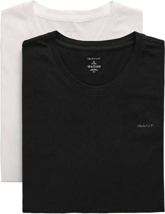 Gant T-shirt C-NECK T-SHIRT 2-PACK van bijzonder zacht materiaal (2-delig)