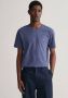 GANT regular fit T-shirt met logo en borduursels dark jeans blue melange - Thumbnail 3