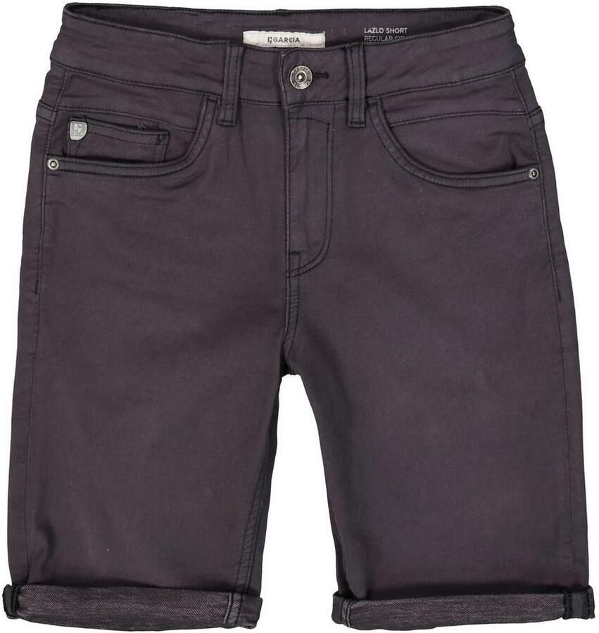 Garcia regular fit denim short Lazlo short dark grey denim Korte broek Grijs Jongens Stretchdenim 128