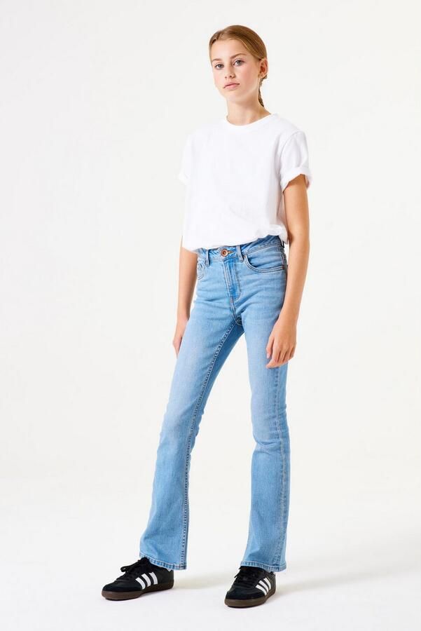 Garcia high waist flared jeans medium used Blauw Meisjes Stretchdenim Effen 128 - Foto 5