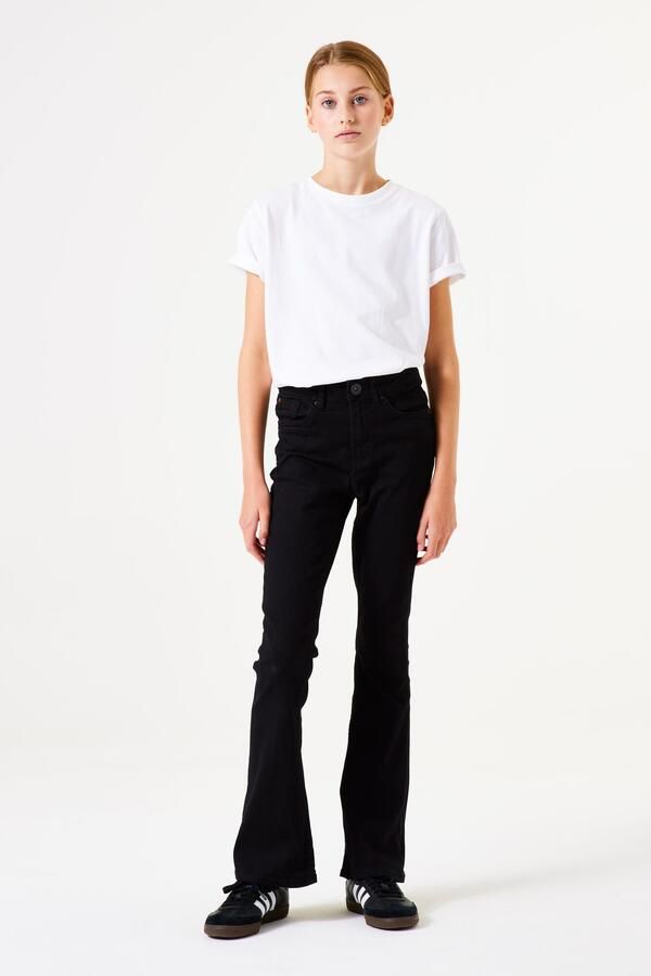 Garcia high waist flared jeans rinsed Zwart Meisjes Stretchdenim Effen 128 - Foto 7
