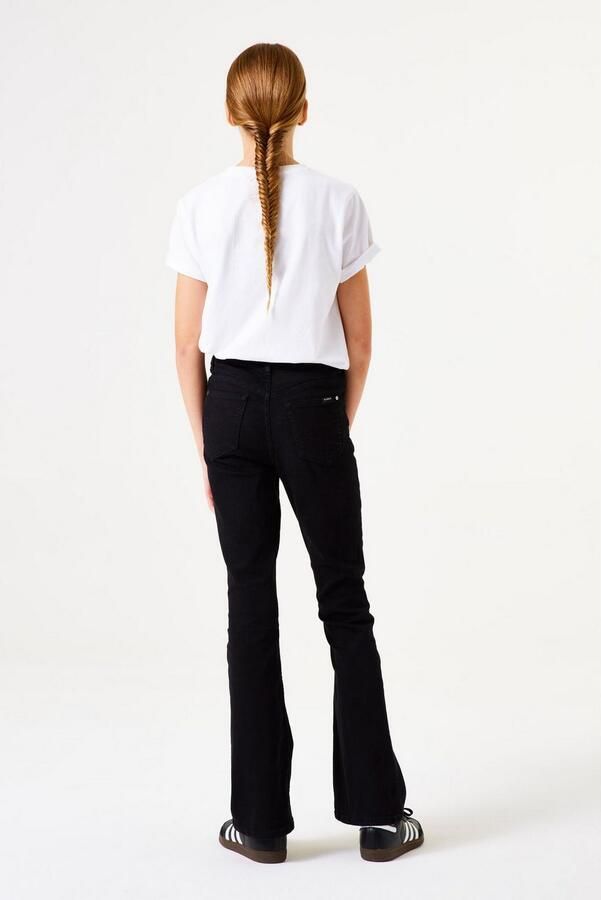 Garcia high waist flared jeans rinsed Zwart Meisjes Stretchdenim Effen 128 - Foto 5
