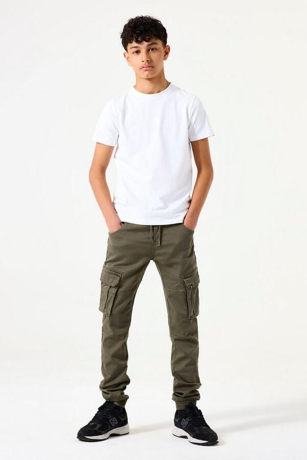 Garcia regular fit cargobroek mosgroen Jongens Jog denim Effen 128 - Foto 6