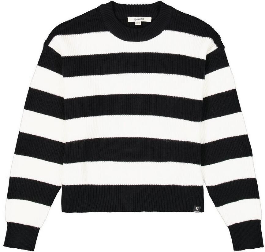 Garcia Gebreide pullover met ribboorden - Foto 3