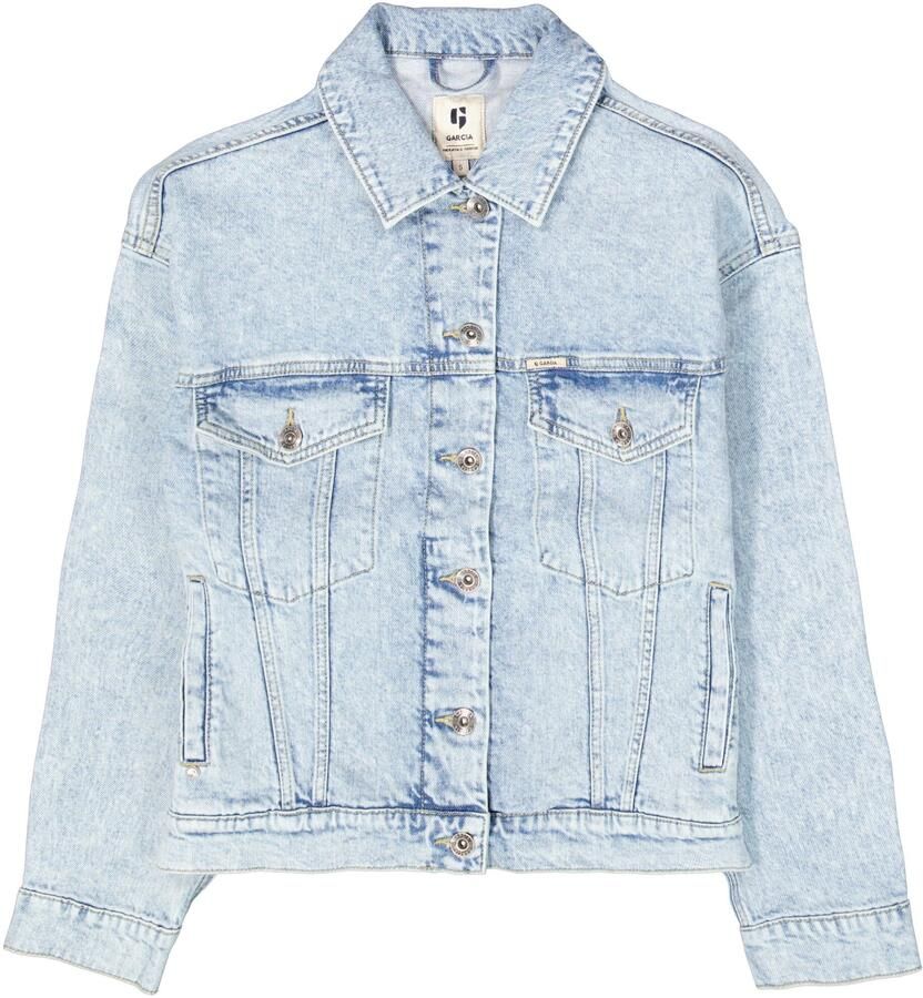 Garcia Jeansjack met platte kraag en knoopsluiting