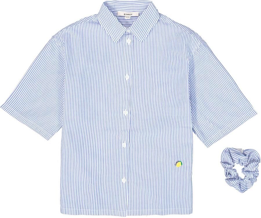 Garcia Overhemdblouse met extra brede schouders en logostitching