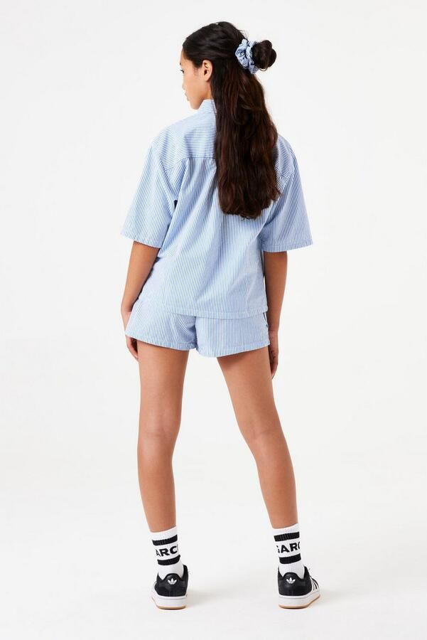 Garcia Korte broek met logostitching en elastische band