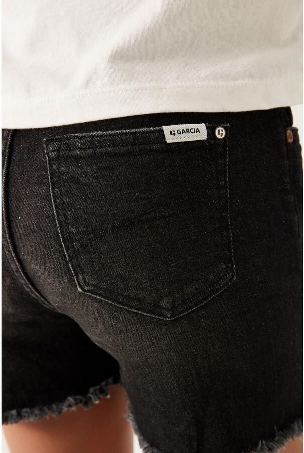 Garcia high waist slim fit denim short Rianna short dark used denim Korte broek Zwart Meisjes Stretchdenim 128 - Foto 3