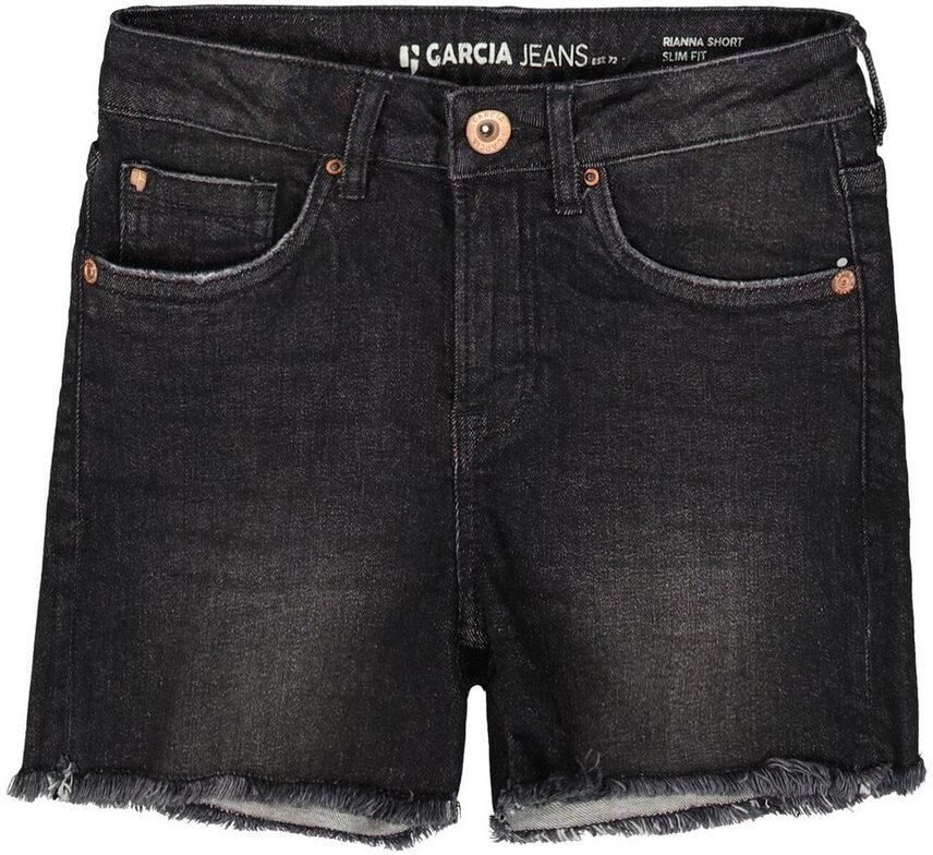 Garcia high waist slim fit denim short Rianna short dark used denim Korte broek Zwart Meisjes Stretchdenim 128