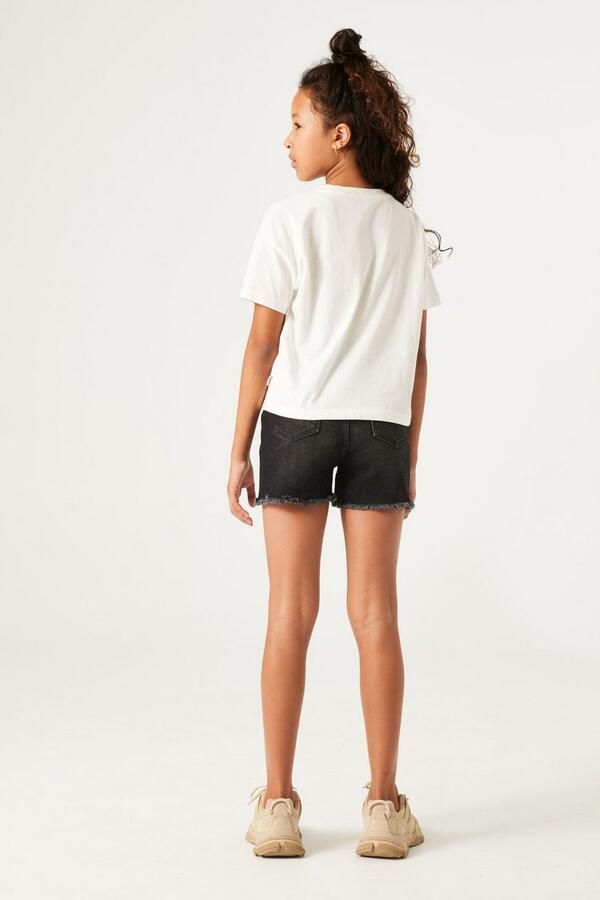 Garcia high waist slim fit denim short Rianna short dark used denim Korte broek Zwart Meisjes Stretchdenim 128 - Foto 7