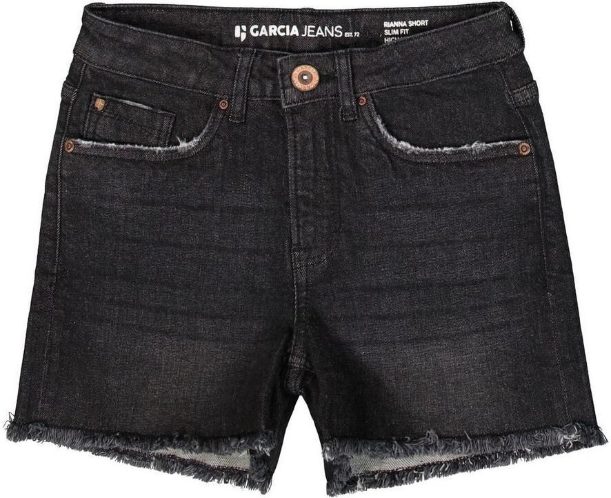 Garcia high waist slim fit denim short Rianna short dark used denim Korte broek Zwart Meisjes Stretchdenim 128 - Foto 2