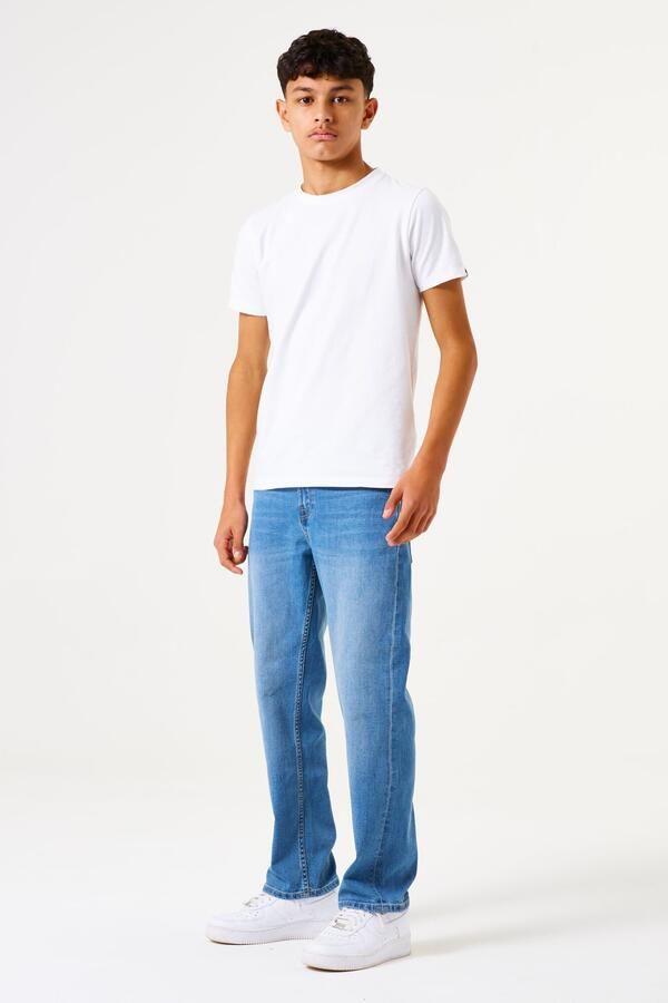 Garcia straight leg jeans high waist medium blue denim