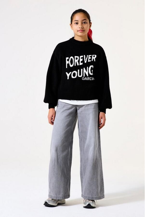 Garcia Trui met ronde hals met opdruk voor meisjes - Foto 3