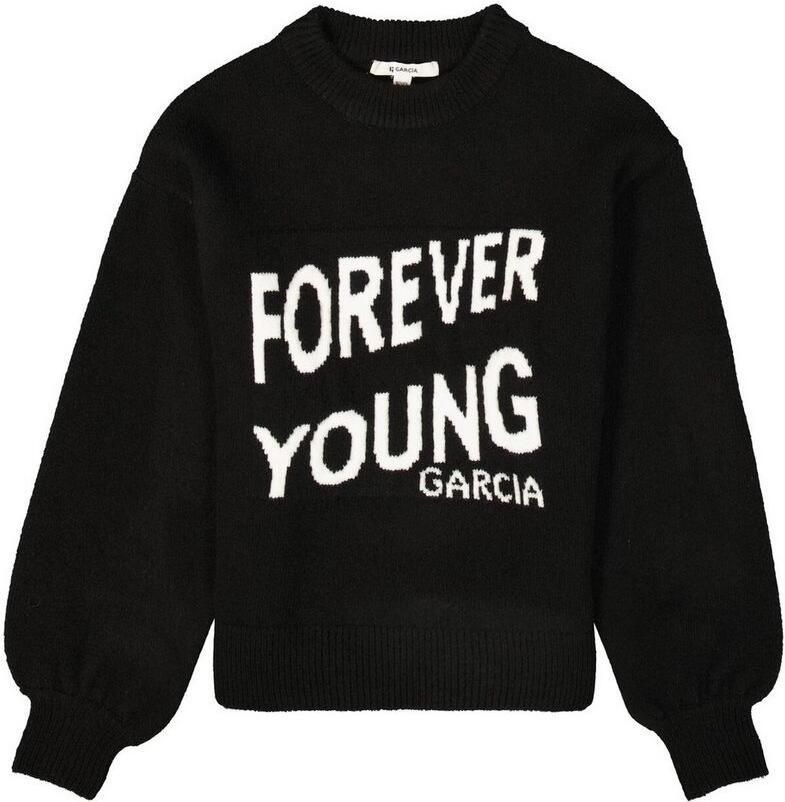 Garcia Trui met ronde hals met opdruk voor meisjes