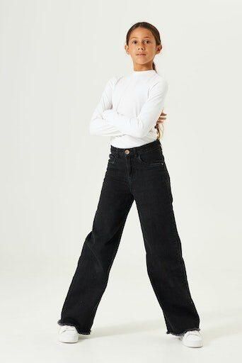 Garcia high waist loose fit jeans Annemay dark used Zwart Meisjes Denim 152