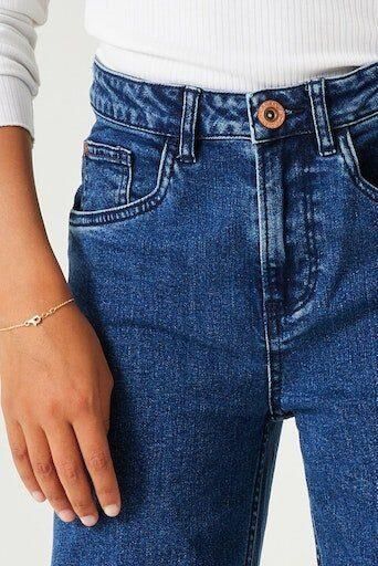 Garcia wide leg high waist jeans dark blue denim - Foto 4