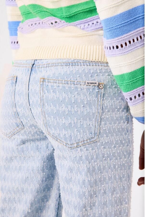 Garcia wide leg low waist jeans light blue denim