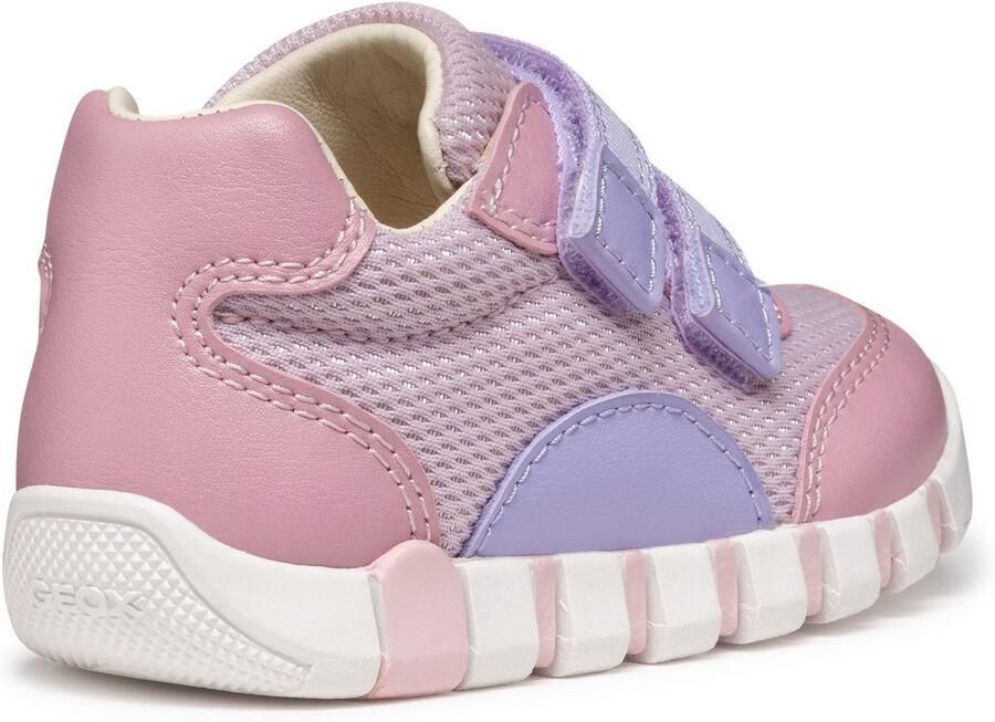 Geox Babyschoentjes B IUPIDOO GIRL sneaker babyschoen klittenbandschoen in pastelkleuren look