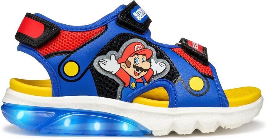 Geox Sandalen J SANDAL CIBERDRON B Knipperschoen klittenbandschoen in kleurrijk ontwerp met super mario-motief en knipperfunctie - Foto 3