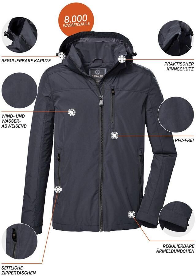 G.I.G.A. DX by killtec Functioneel jack GS 13 MN JCKT Waterafstotende herenjas met afneembare capuchon en ritsen - Foto 2