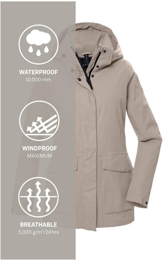 G.I.G.A. DX by killtec Functioneel jack GS 54 WMN JCKT Waterdicht ade d gerecyclede materialen afneembare capuchon - Foto 8