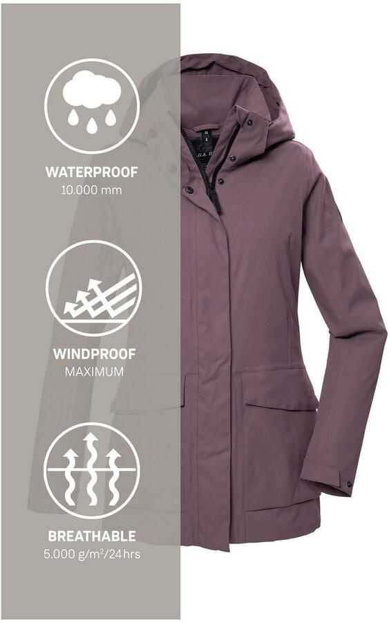 G.I.G.A. DX by killtec Functioneel jack GS 54 WMN JCKT Waterdicht ade d gerecyclede materialen afneembare capuchon - Foto 5